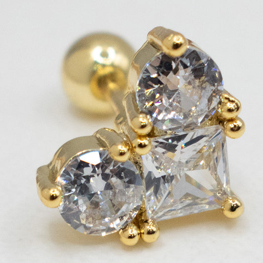 Piercing Cluster Brillante Oro