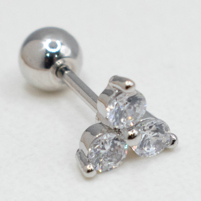 Piercing Trébol Brillante de Acero Inoxidable