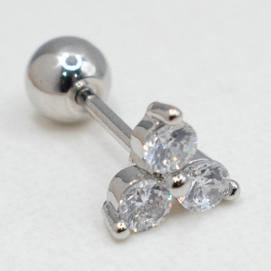 Piercing Trébol Brillante de Acero Inoxidable