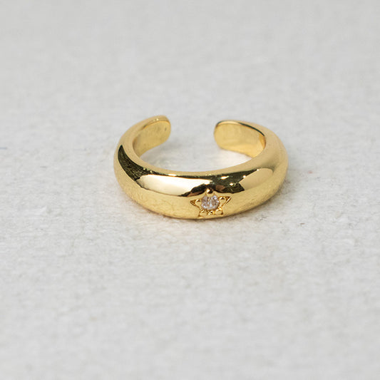 Earcuff Estrella Brillante Bañado en Oro