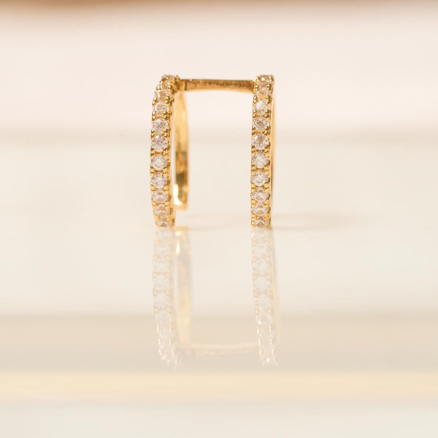 Earcuff Doble Línea con Piedras Brillantes