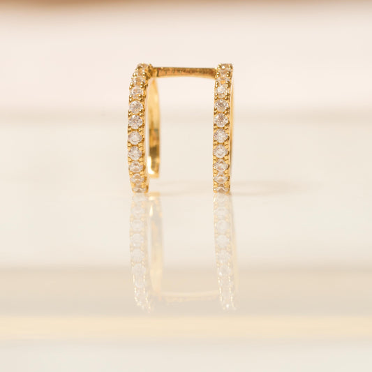 Earcuff Doble Línea con Piedras Brillantes
