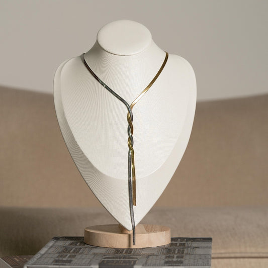 Collar Largo Trenzado Bicolor DYP