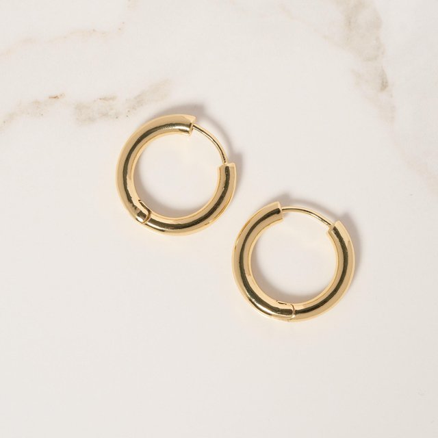 Aretes Argolla Lisa Dorados Grandes