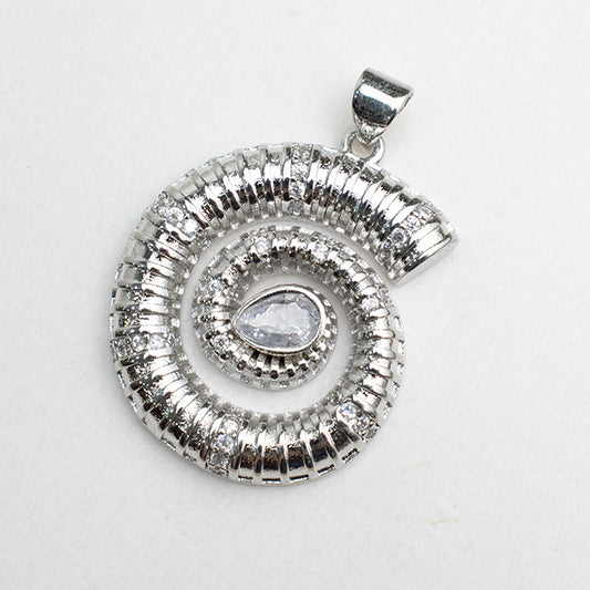 Dije Espiral Brillante con Gota Central