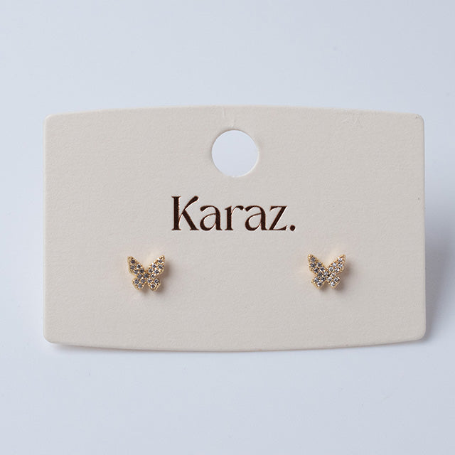 Aretes Topo Mariposa con Circonitas
