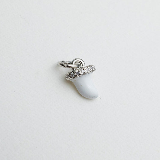 Dije Cuerno Blanco con Circonitas y Plata