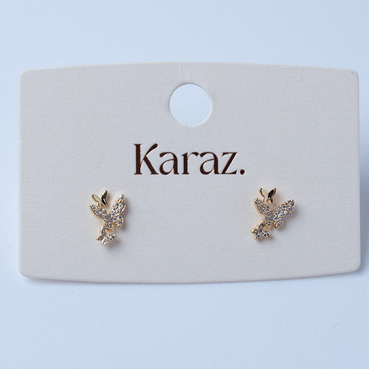 Aretes Topo Mariposa Brillante