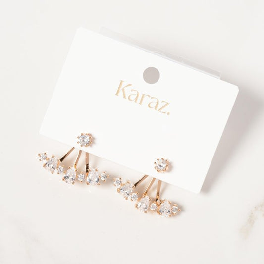 Aretes Trepadores con Circones Brillantes
