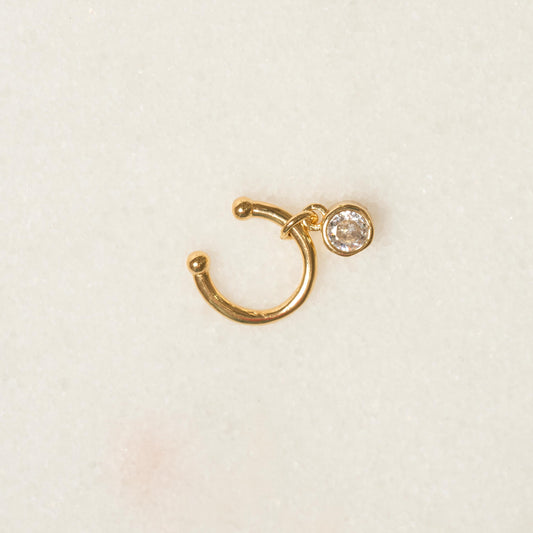 Earcuff Dorado con Dije Brillante