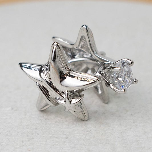 Earcuff de Estrellas y Gema Brillante