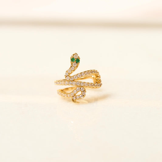 Earcuff Serpiente Brillante Oro Laminado