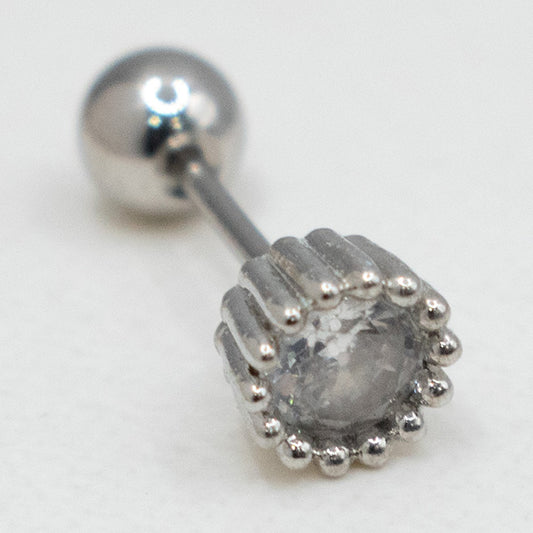 Piercing de Acero Inoxidable con Gema Transparente