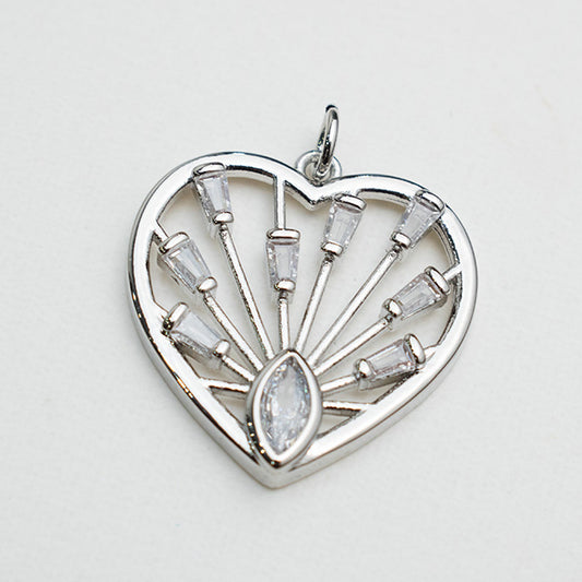 Dije Corazón Radiante con Piedras Brillantes