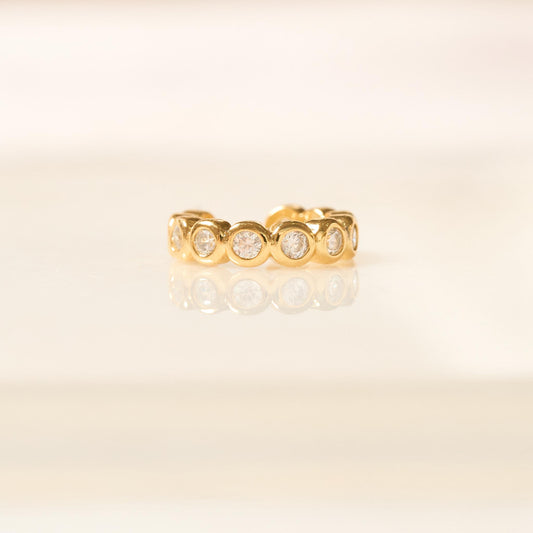 Earcuff de Oro Laminado con Circones Brillantes