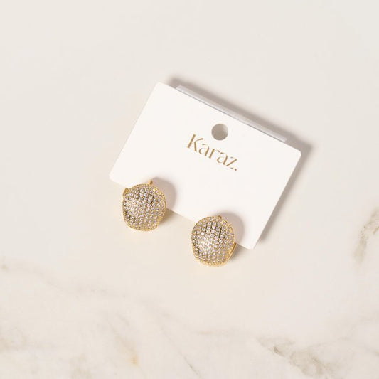 Aretes Huggie Dorados con Brillantes