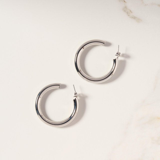 Aretes Argolla Lisa Grande de Plata