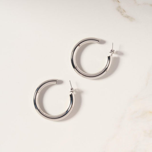 Aretes Argolla Lisa Grande de Plata