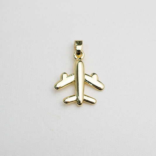 Dije de Avión Dorado para Viajeros y Soñadores